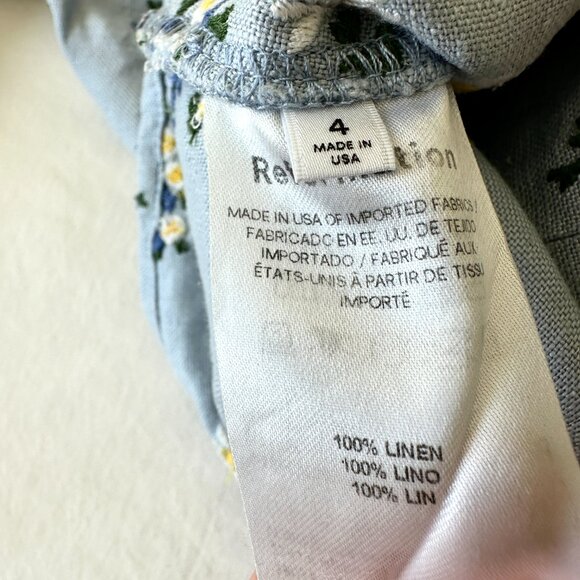 Reformation Stilton Linen Top - Mineral Daisy Embroidery - Picture 10 of 13